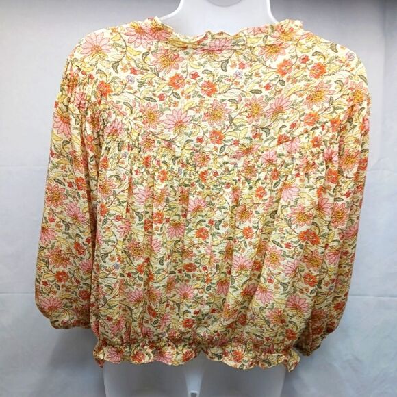 Philosophy Floral Blouse Balloon Sleeve, Ruffles and Peplum Style Women Medium. - Picture 6 of 13